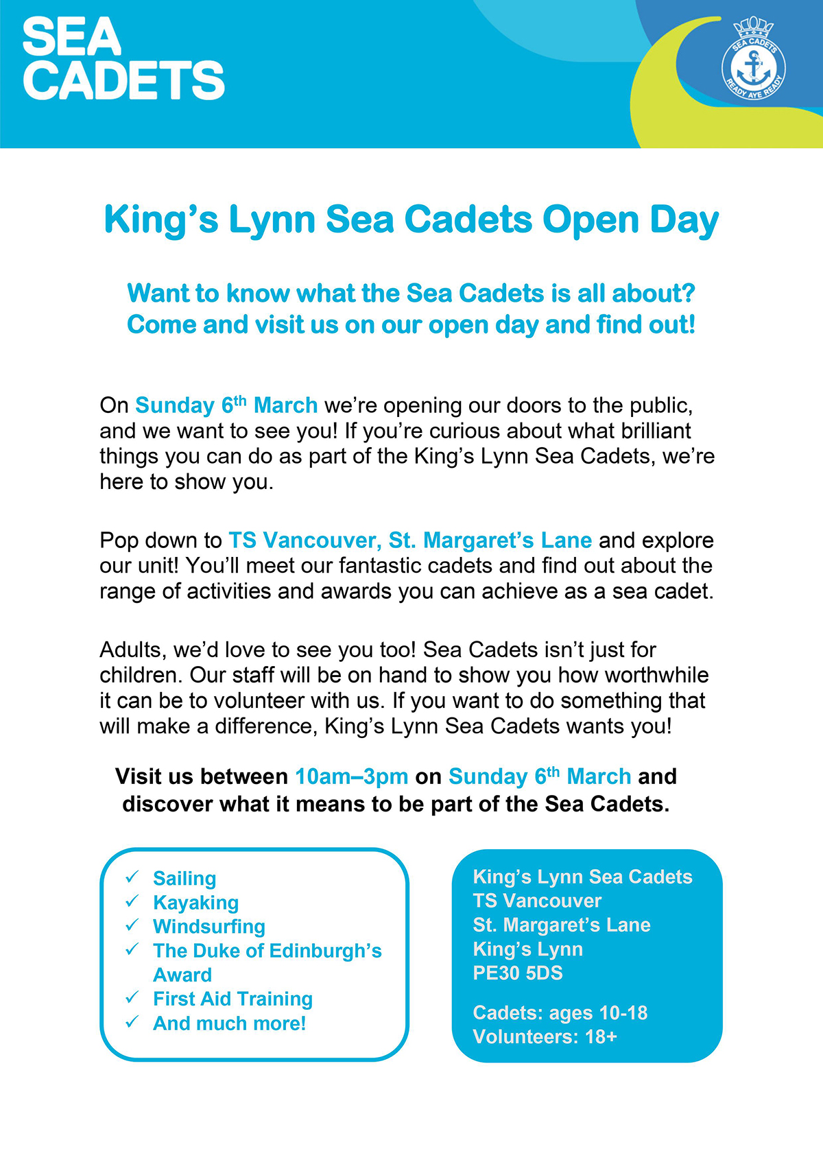 March 2022 Open Day Advert March 2022 Open Day Advert