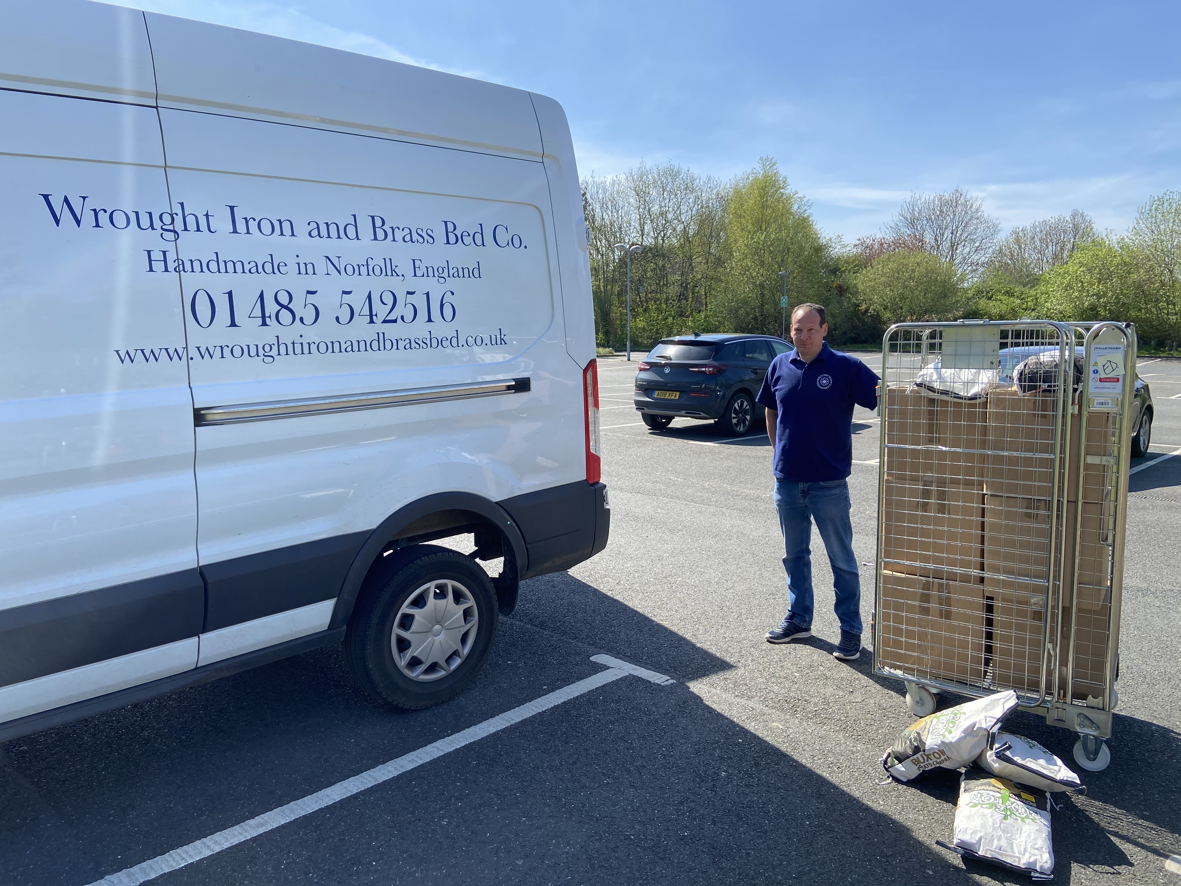 Gary cain delivering donated food to a norfolk countu council distribution hub Gary cain delivering donated food to a norfolk countu council distribution hub