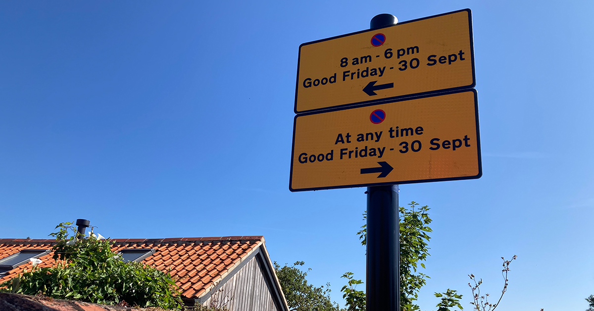 Parking restriction sign