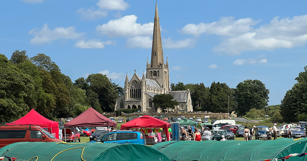WEB Field and church view