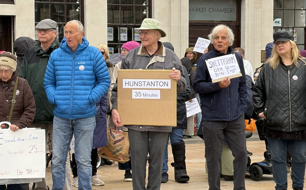 Hundreds gather in King’s Lynn to voice concerns over future of QEH services