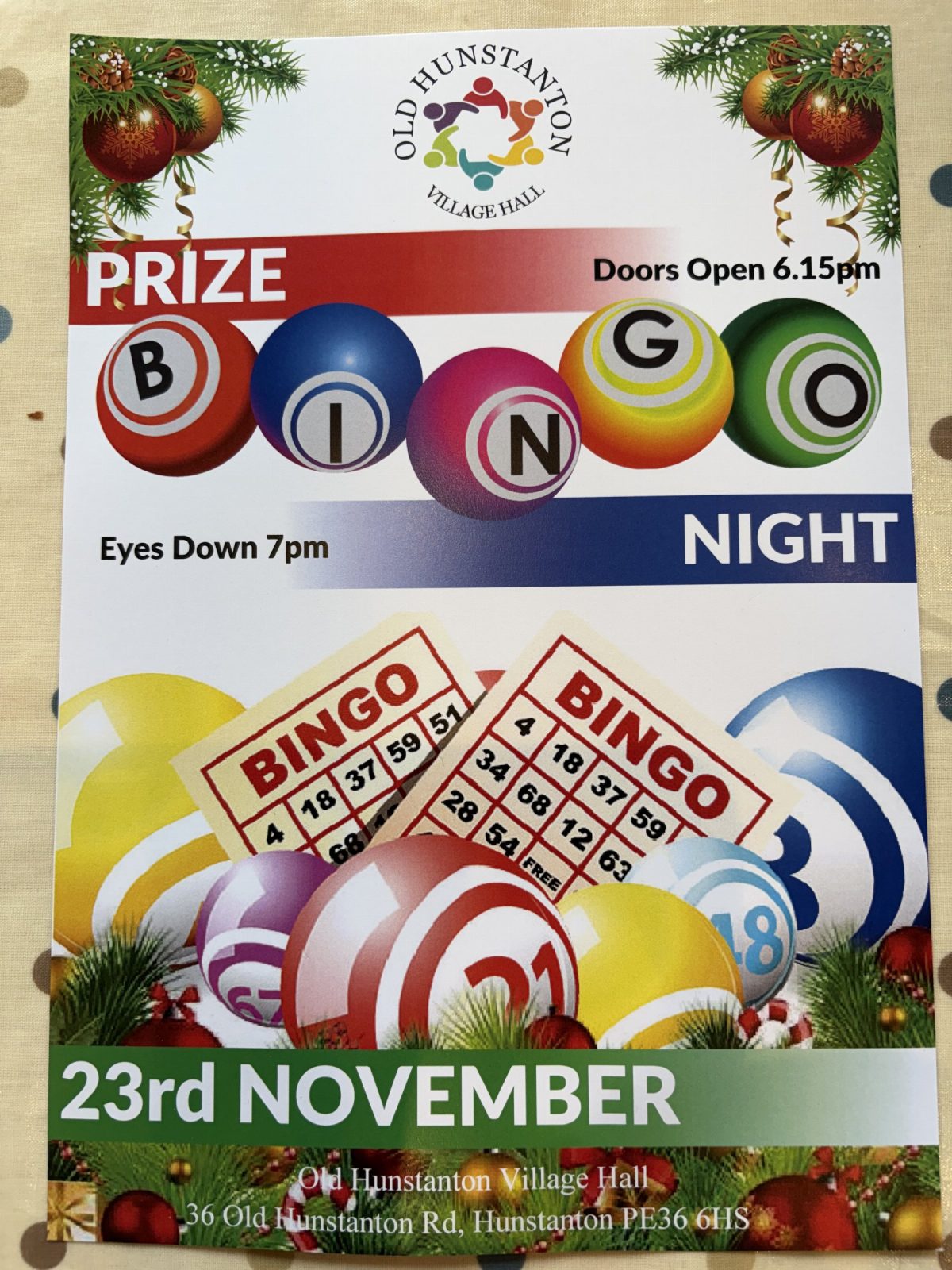 Christmas prize bingo
