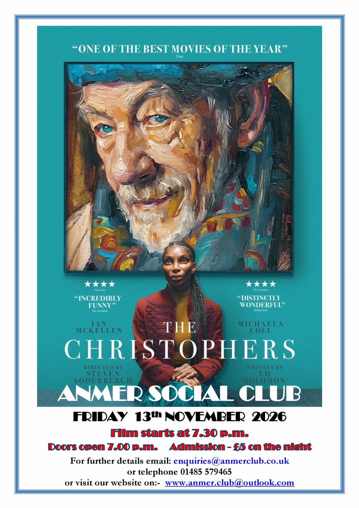 FILM NIGHT FRIDAY 13th NOVEMBER – THE CHRISTOPHERS – 15 -
