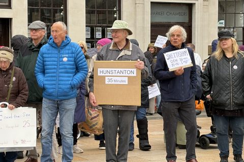 Hundreds gather in King’s Lynn to voice concerns over future of QEH services